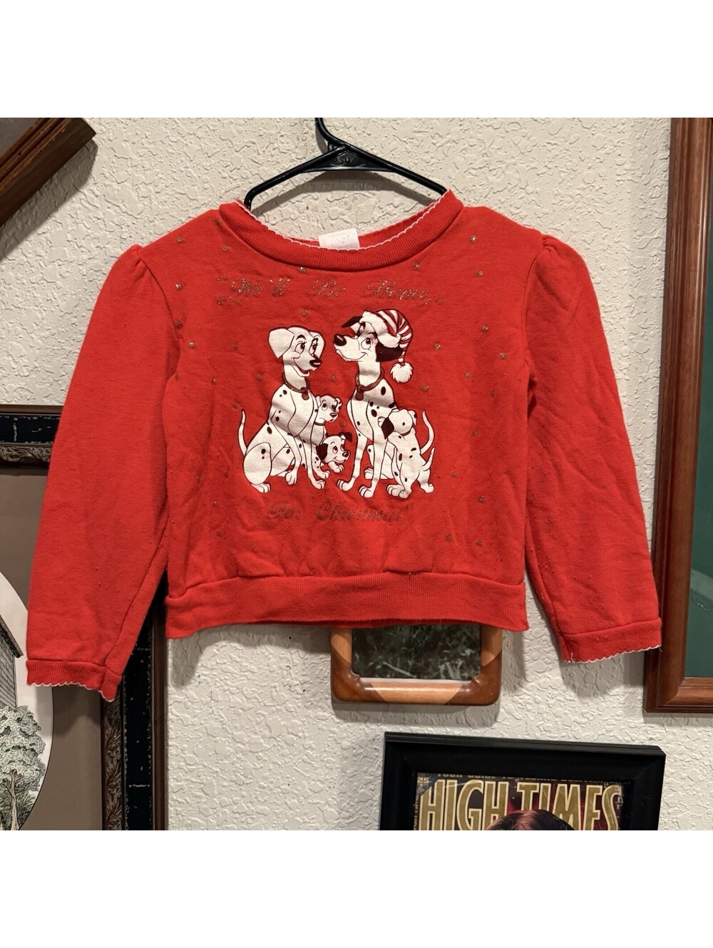 101‎ Dalmatians Vintage 90’s Disney Cartoon Kids Sweatshirt Red Girls Size Large